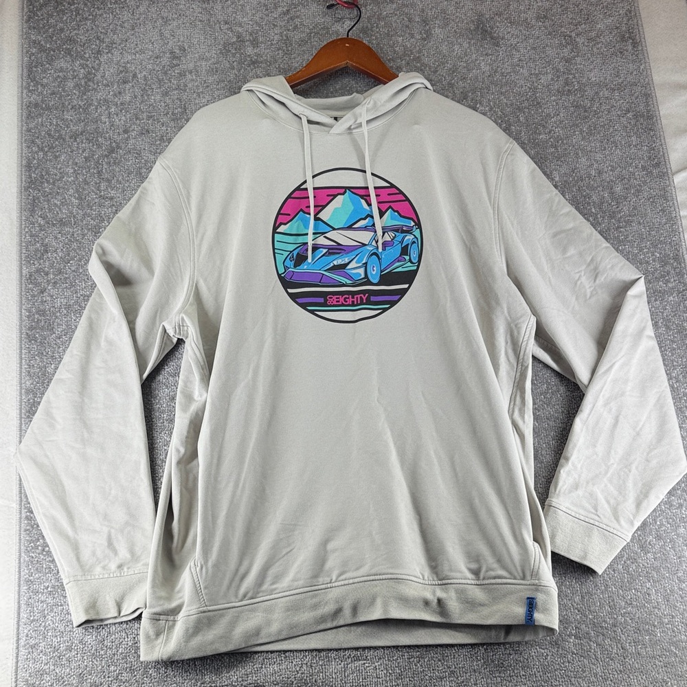 NWT 80Eighty Hoodie Sweatshirt Tan Limited Edition Car Colorful RetroNair Men XL